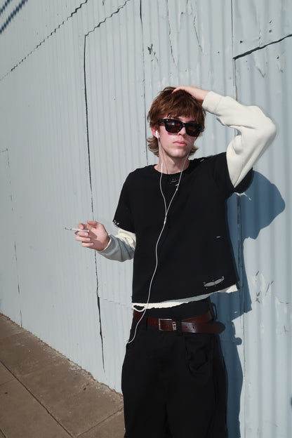 Vintage Black Double Tee